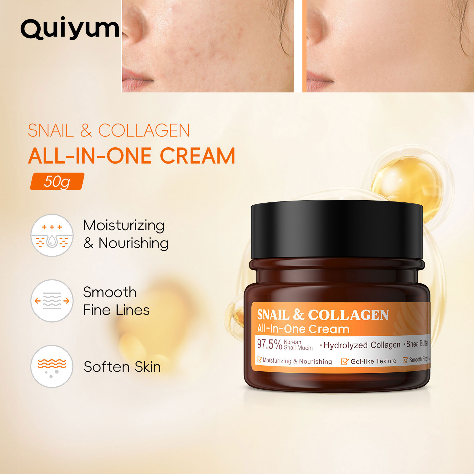 Snail Cream Gel - LAIKOU ślimak kolagenowy krem do twarzy